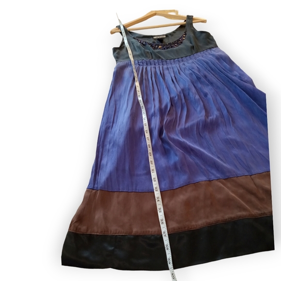 Mac & Jac 100% silk with lining Sleeveless dress with waist tie size 10 - Picture 5 of 9